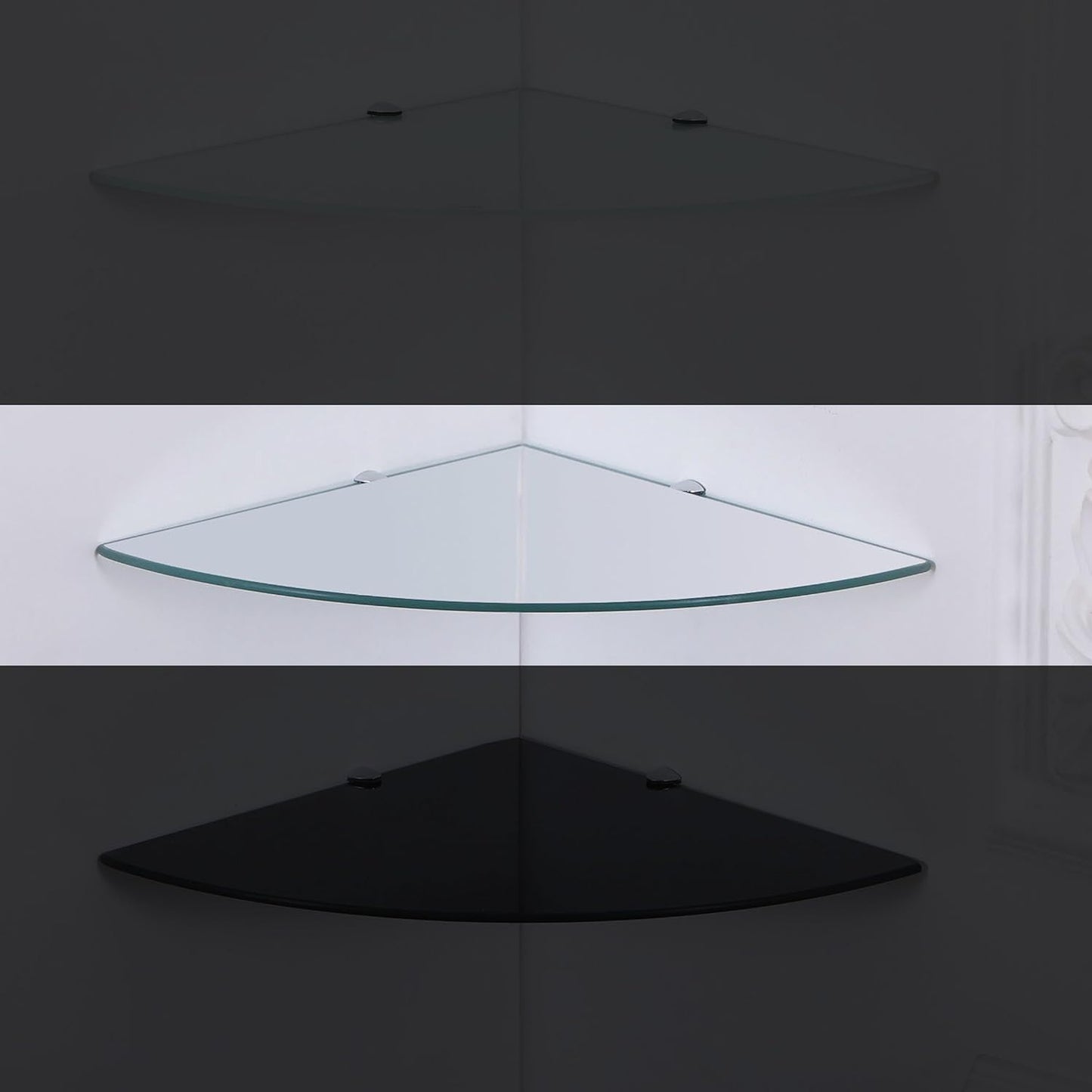 Glas Eckwandregal, 35x35cm Klar