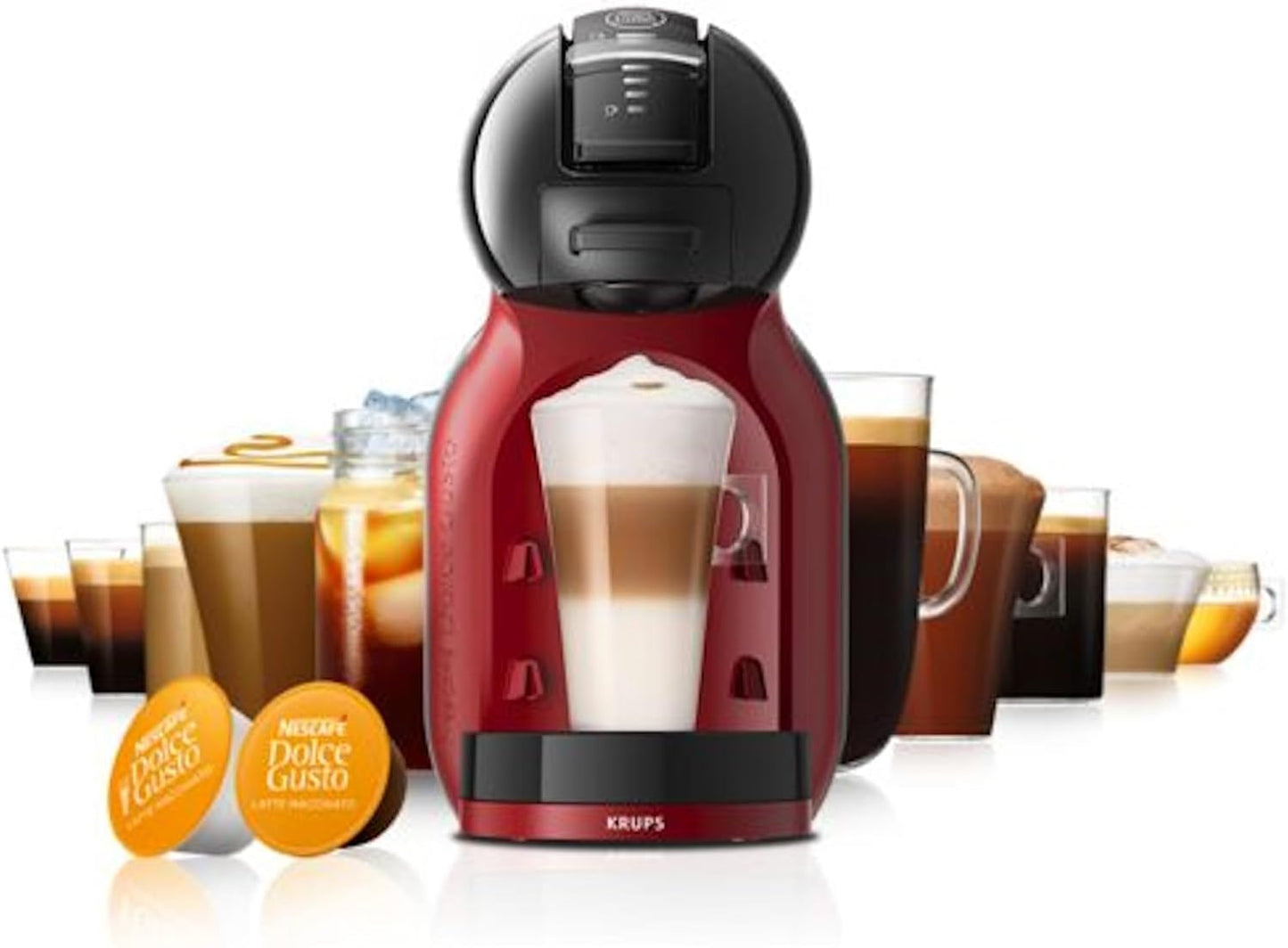 Mini Me Kapselmaschine, 0,8 L Schwarz/Cherry Red