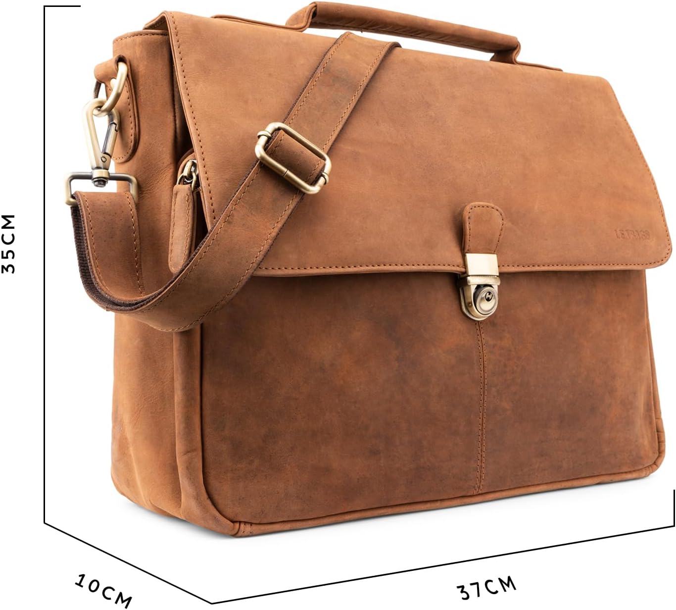 Vintage Leder-Umhängetasche, Texas Fox