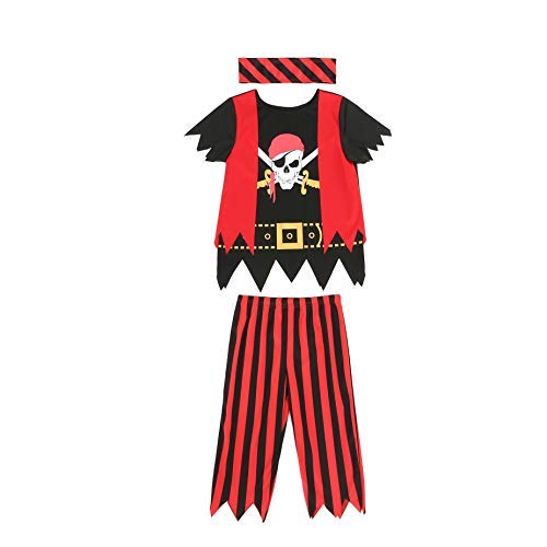 Piratenkostüm für Kinder, 5-6 Jahre/ 110-116 3 Pcs Piratensatz