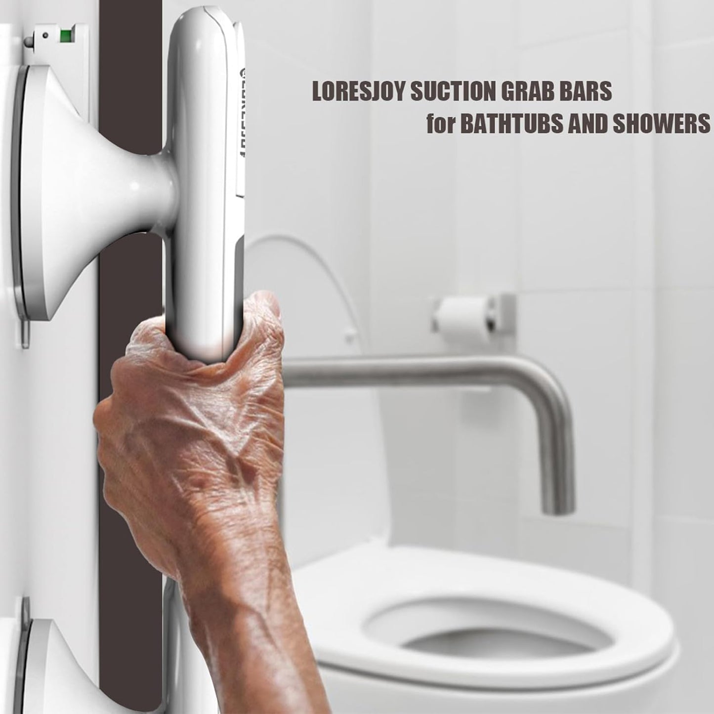Haltegriffe Dusche ohne Bohren mit Saugnapf, 1pcs Bianco