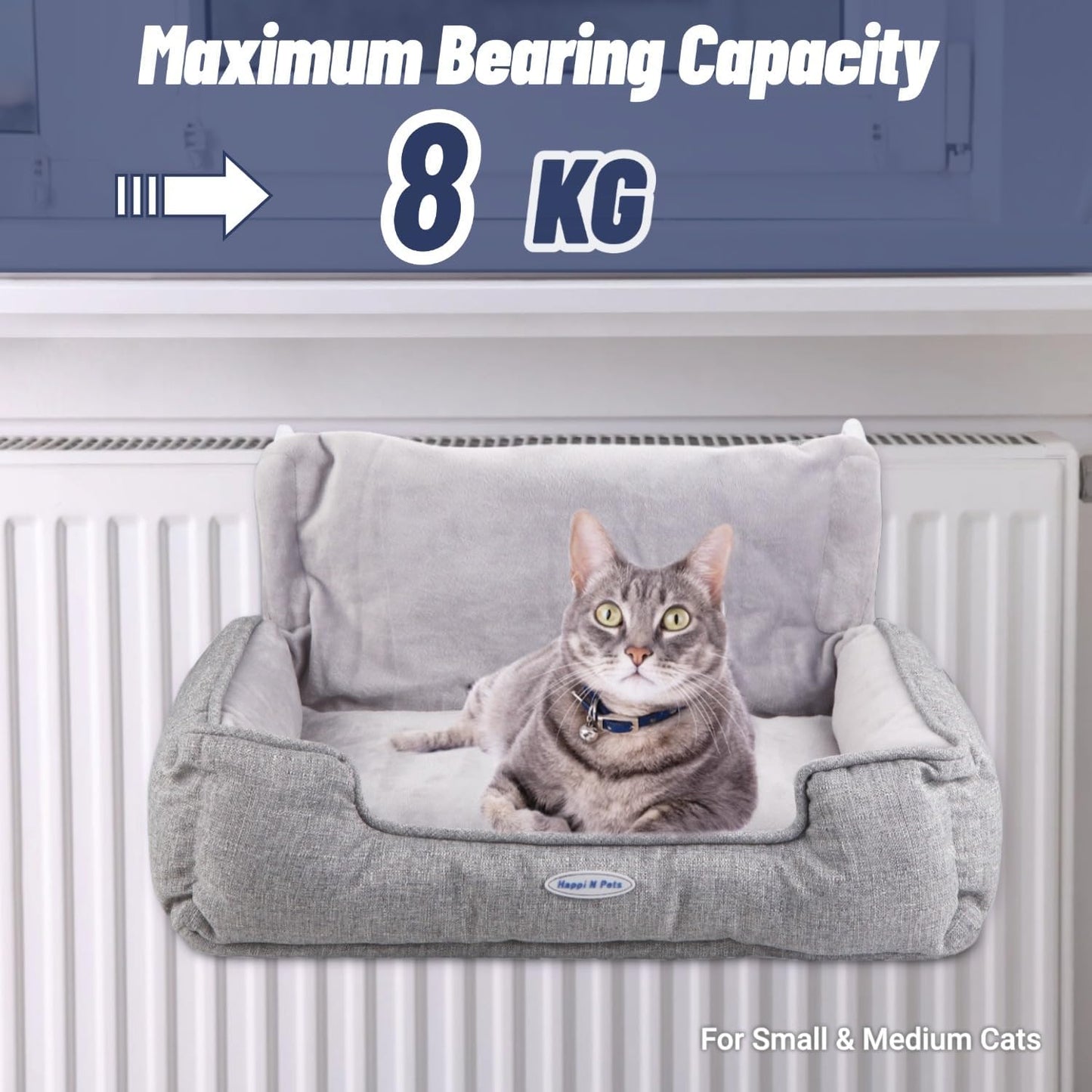 Katzenbett für Heizungen, Grau L 55 x B 34 x H 27 cm
