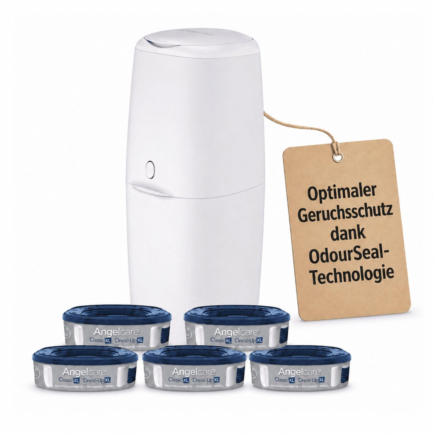 Windeleimer Classic XL mit 5 Nachfüllkassetten, 6-teiliges Set