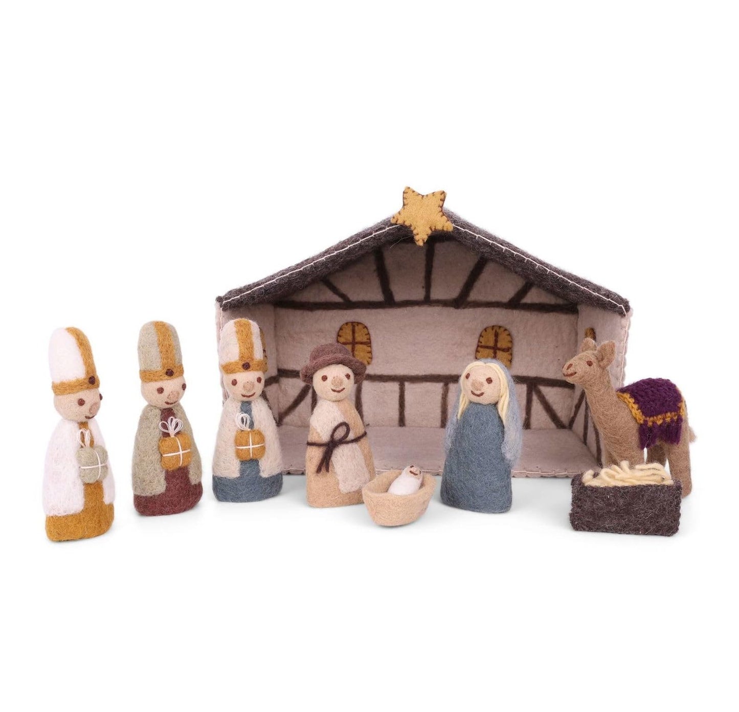 Krippenfiguren aus Filz, Krippenspiel – Geöffnet