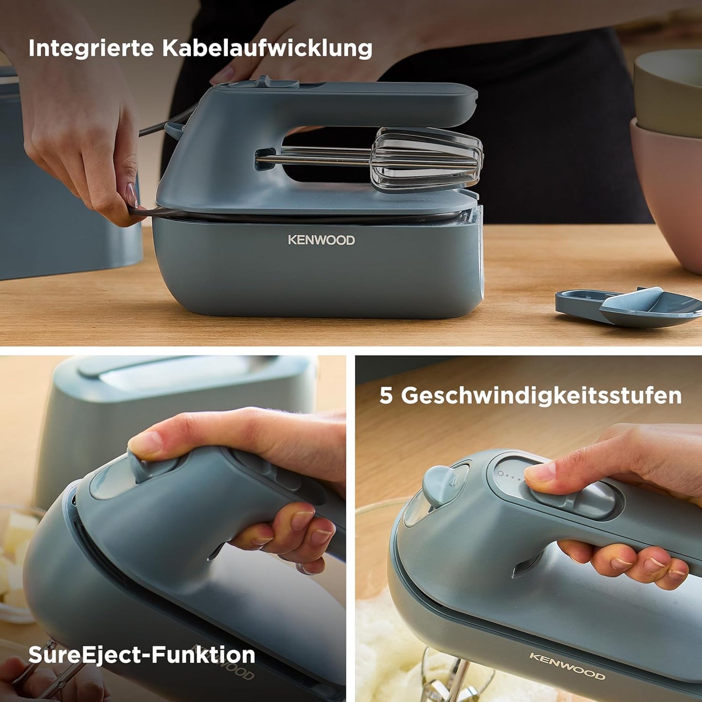 Handmixer HMP40.000GY, Grau-blau