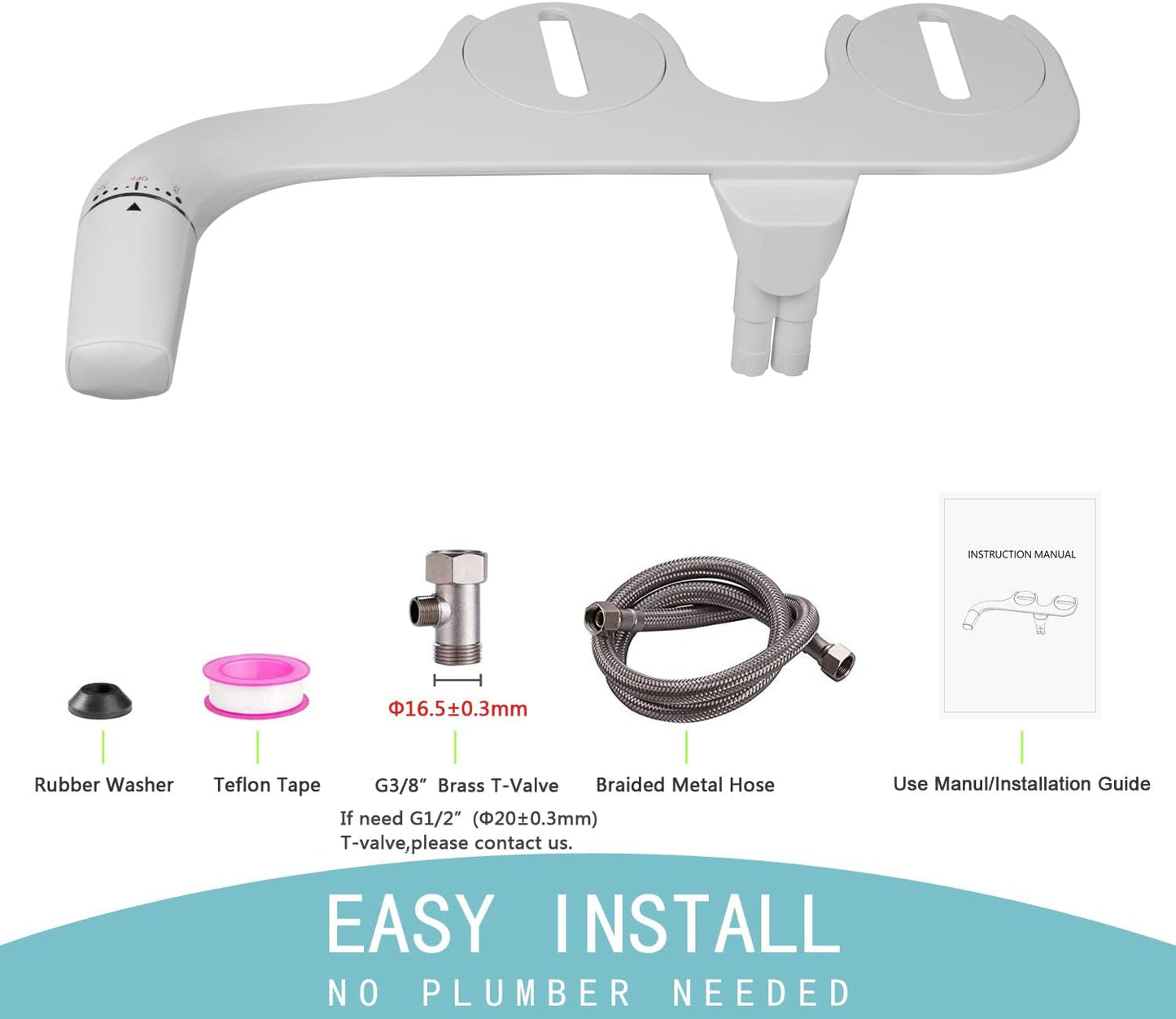 Bidet Toilettenaufsatz mit Doppeldüse, Right Hand Control