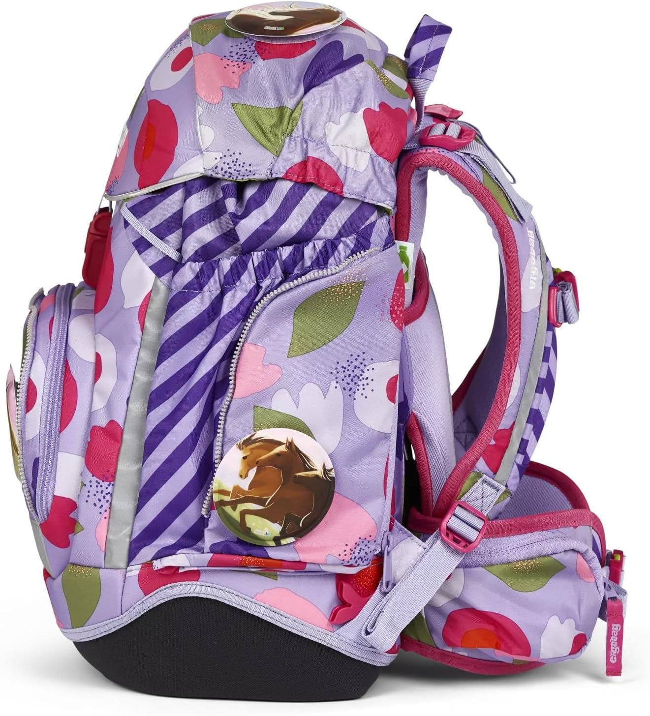 Ergonomischer Schulrucksack-Set Blütenzaubär, 6-teilig, Blütenzaubär - Lila