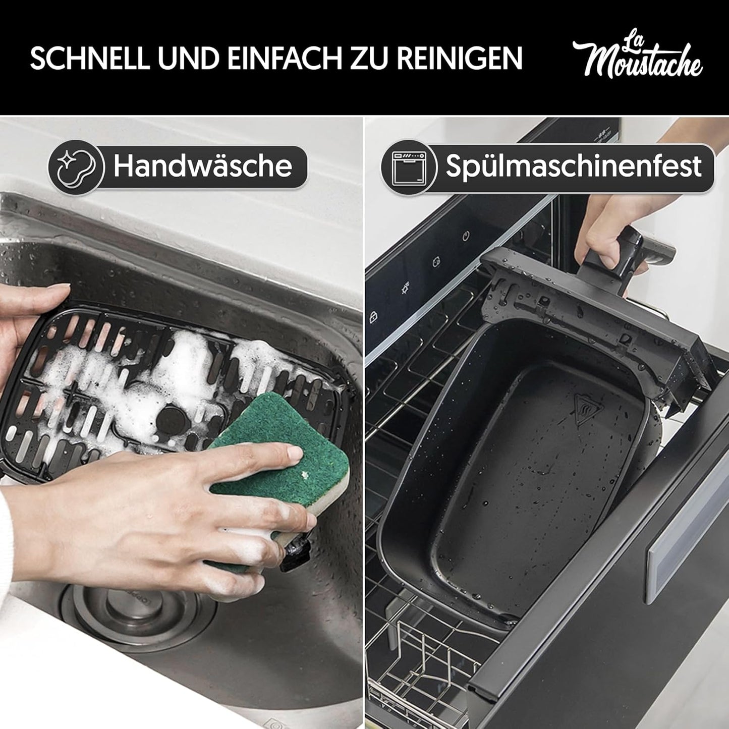 Heissluftfritteuse XXL DuoFry mit 2 Fächern, 8L, 8L Grau - Duofry