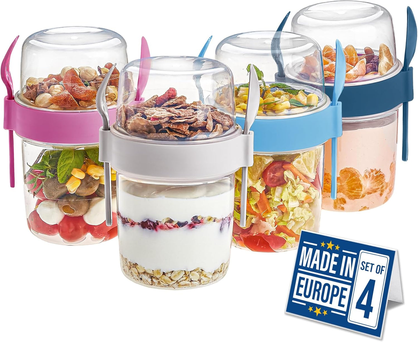 4 x Müslibecher To Go, Colorful Set Of 4-2