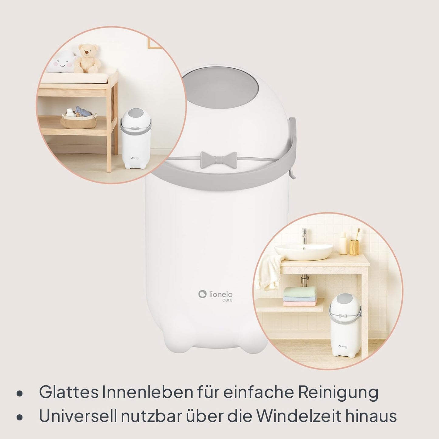Windeleimer geruchsdicht ohne Kassette, Weiß