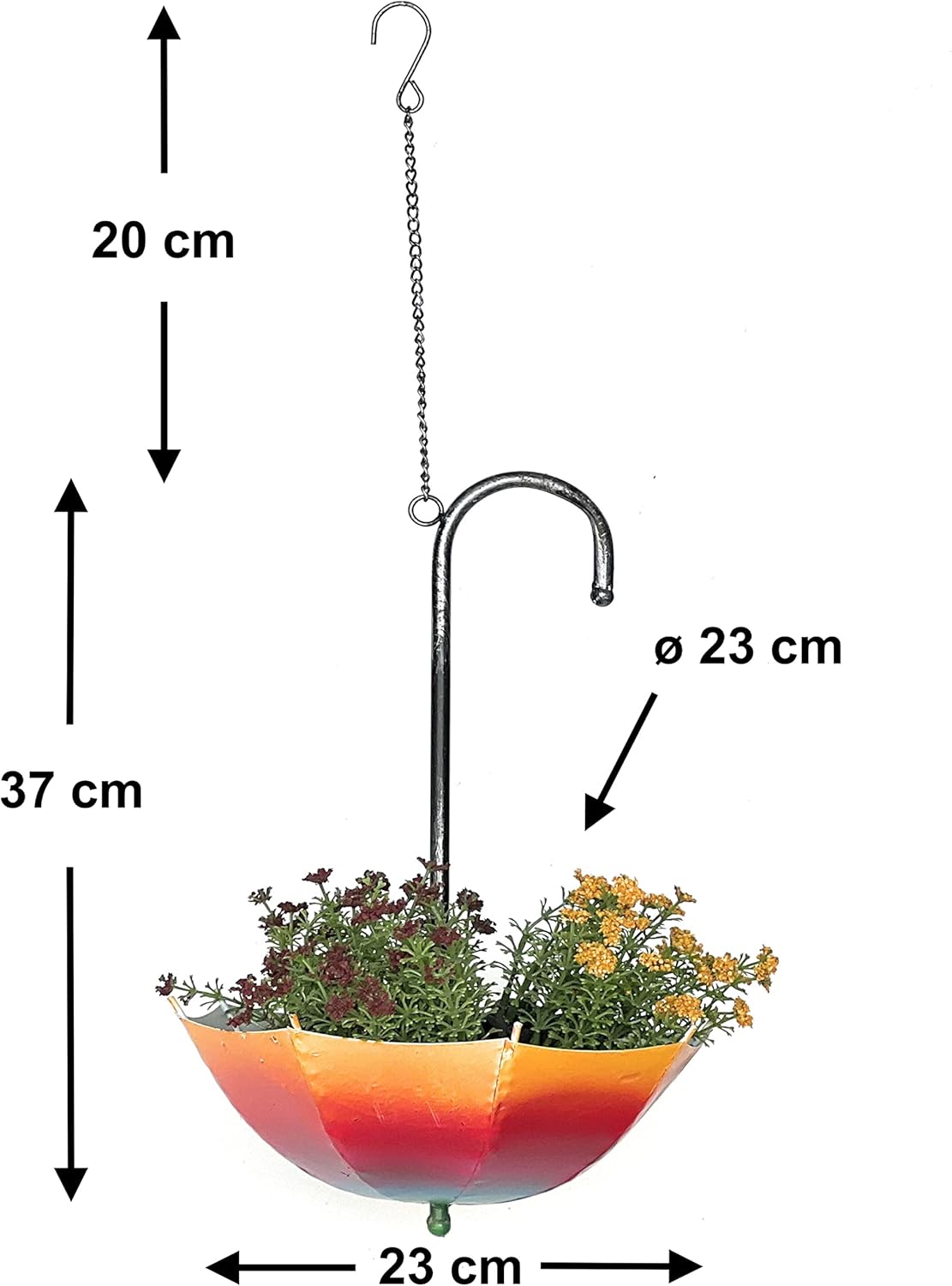 Blumenampel Regenschirm mit Topf, 57cm