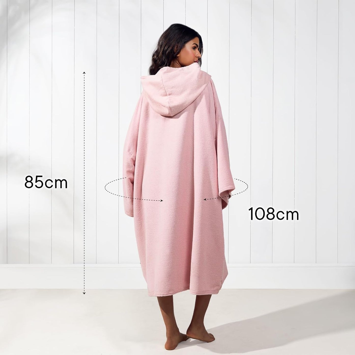Handtuch-Poncho mit Kapuze, Einheitsgrösse Erröten Rosa