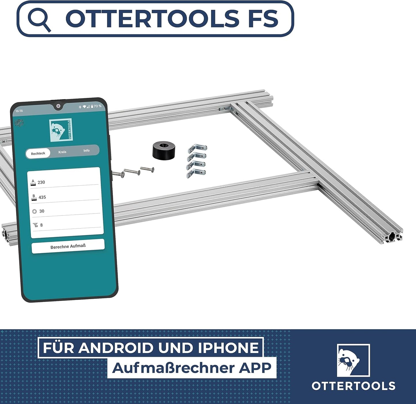 Frässchablone für rechteckige Ausschnitte (300x300mm), Frässchablone Basic 300 x 300