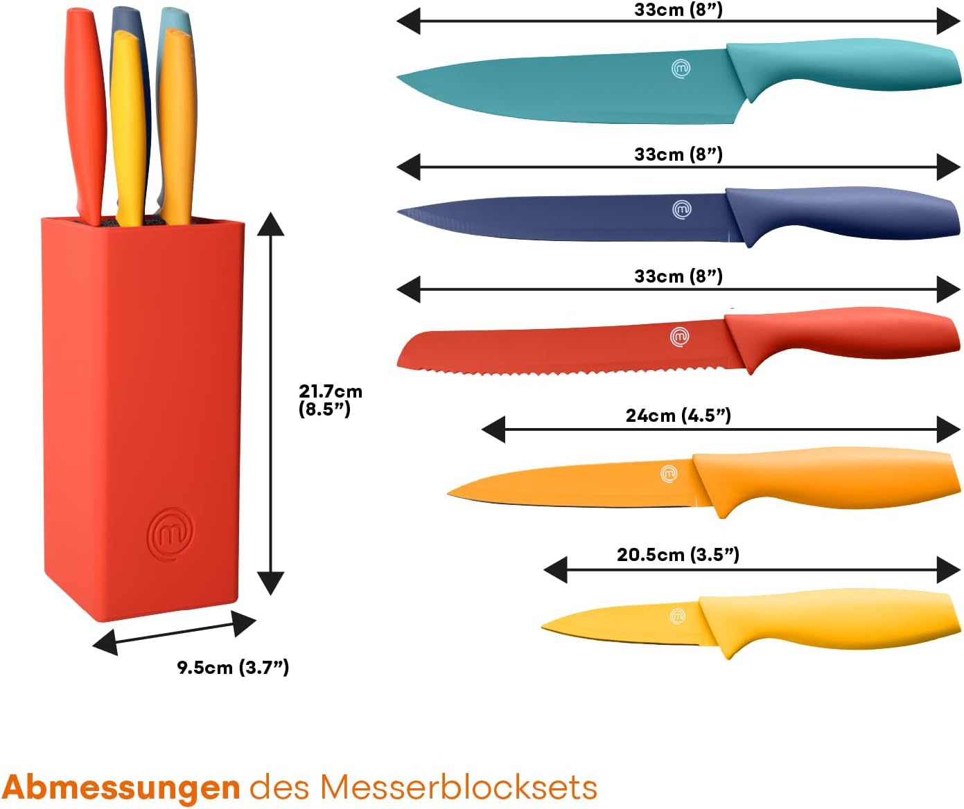 6-teiliges Messerblock-Set, Lebendig