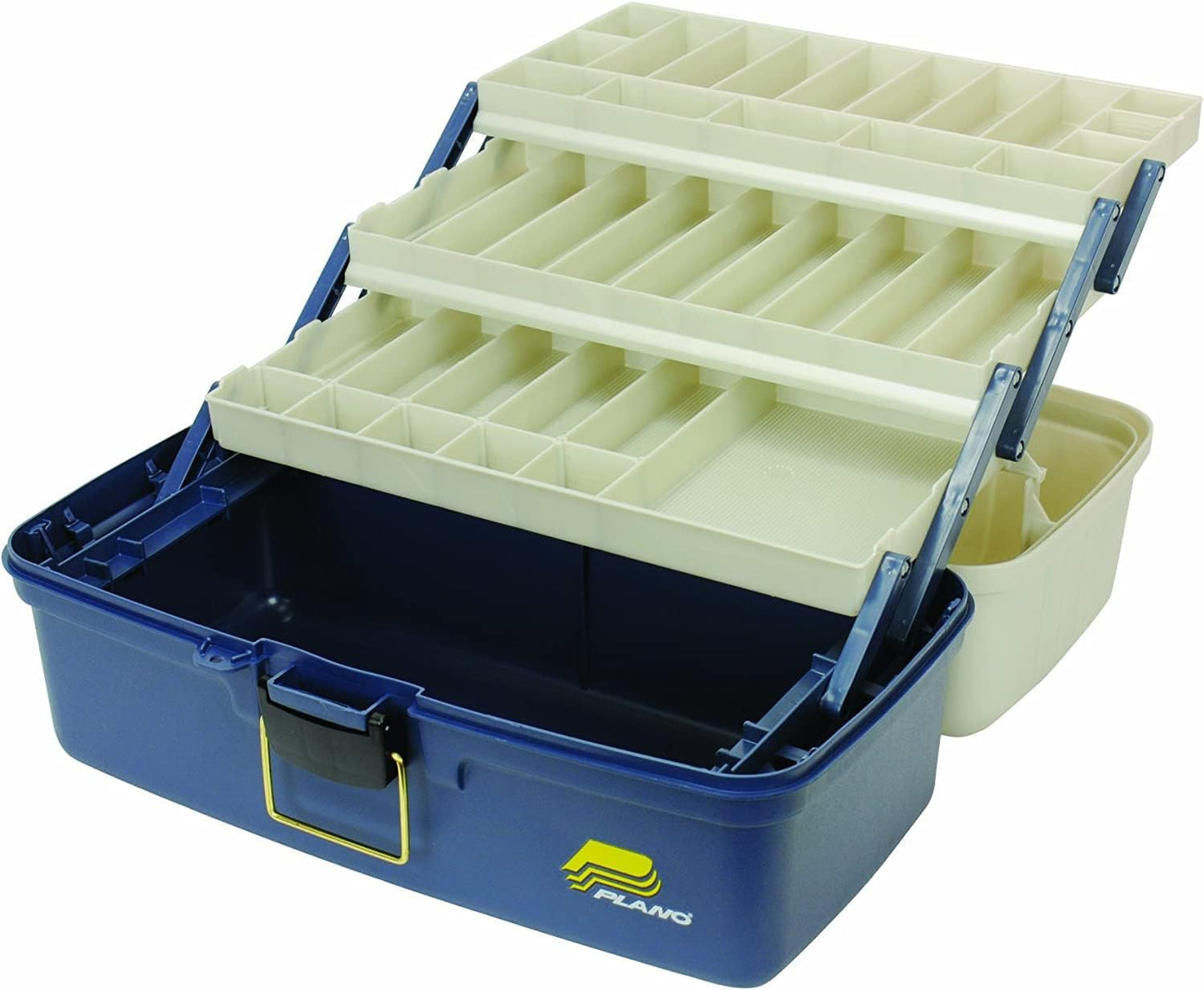 Angelbox mit 3 Ablagen, Blau / Silber