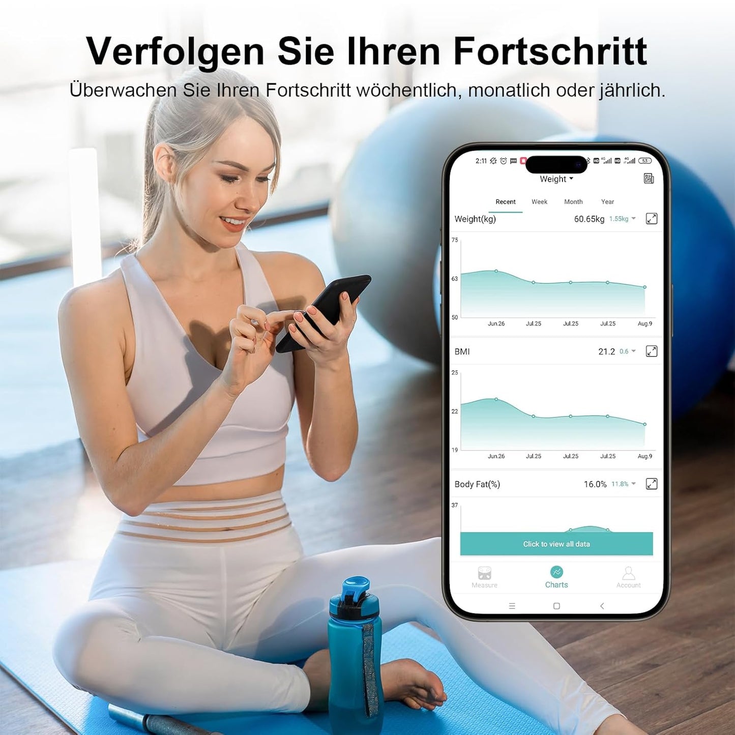 Digitale Körperfettwaage, 280 weiss