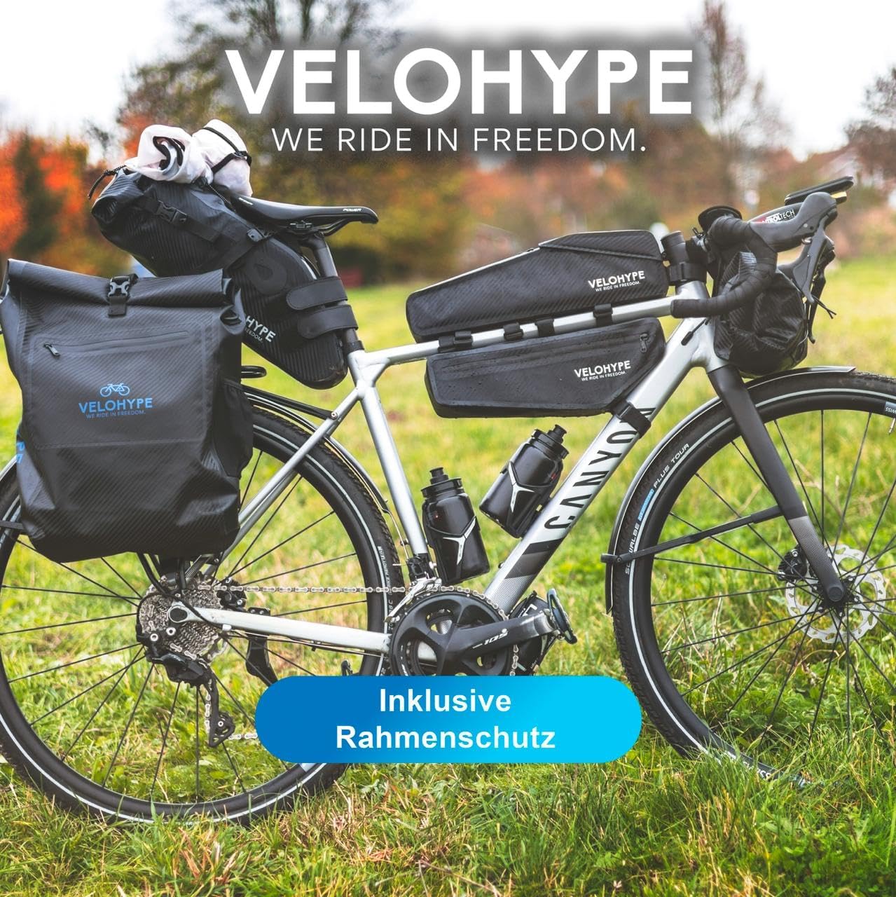 Bikepacking Rahmentasche, Bikepacking Rahmentasche 3 Liter Packvolumen Carbon-Struktur 3 Liter