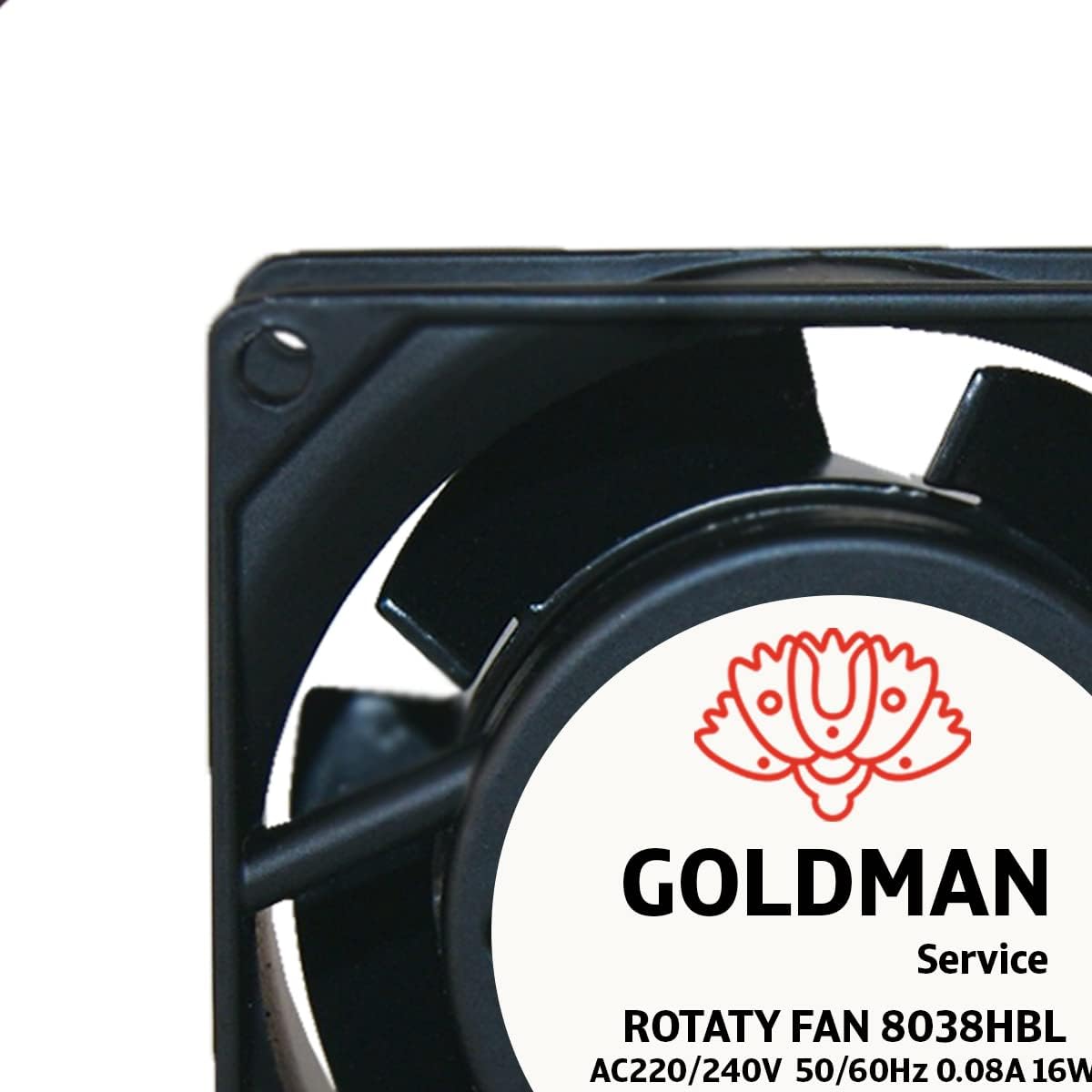 Axialventilator für Kaminkassette, 80 x 80 x 38 mm