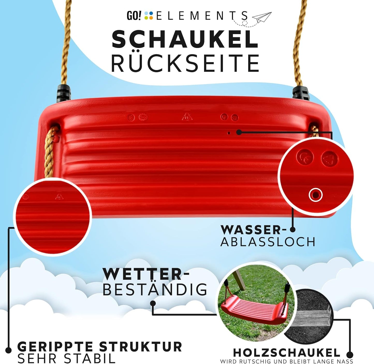 Kinderschaukel, Rot