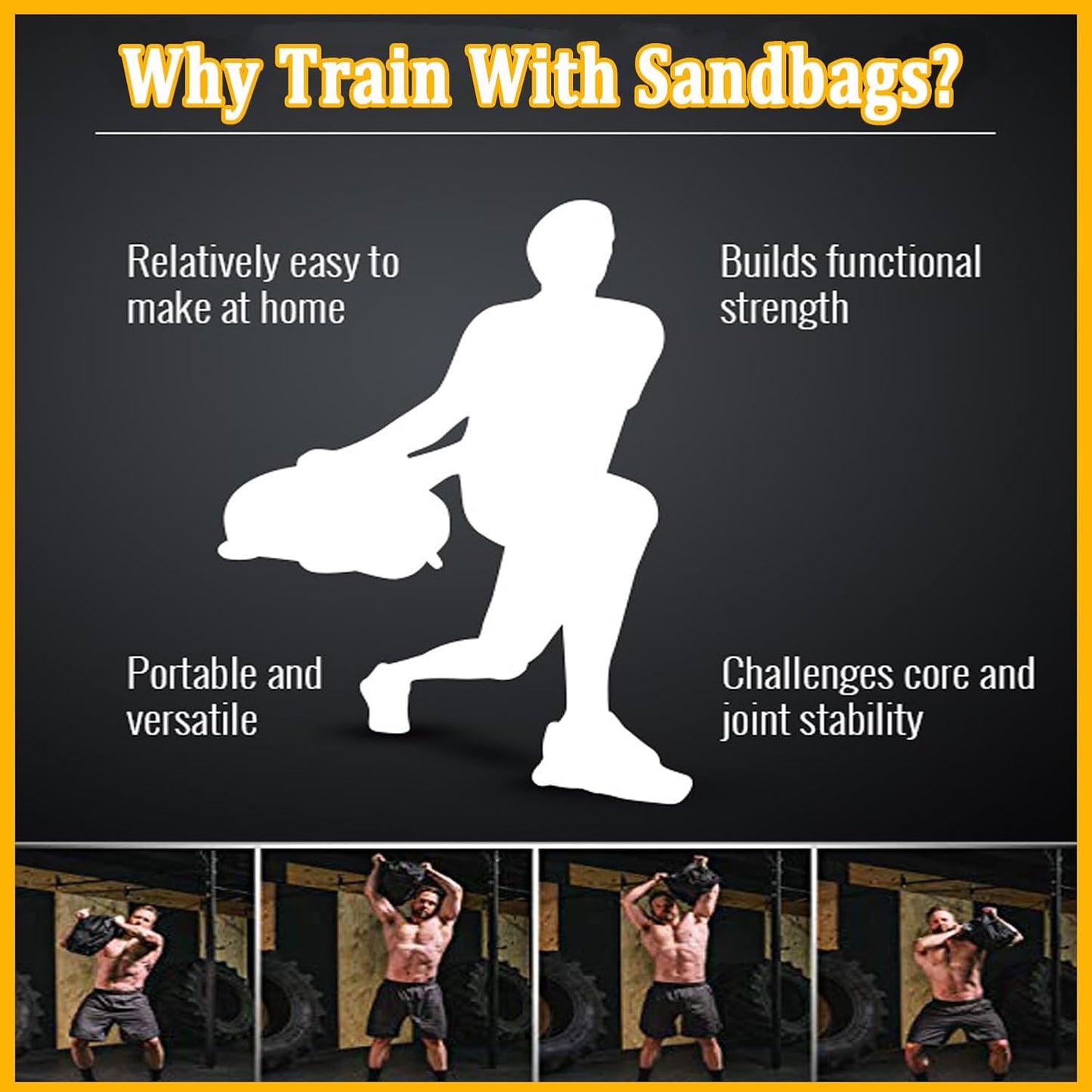 Gewichtssack für Krafttraining, L Gelb
