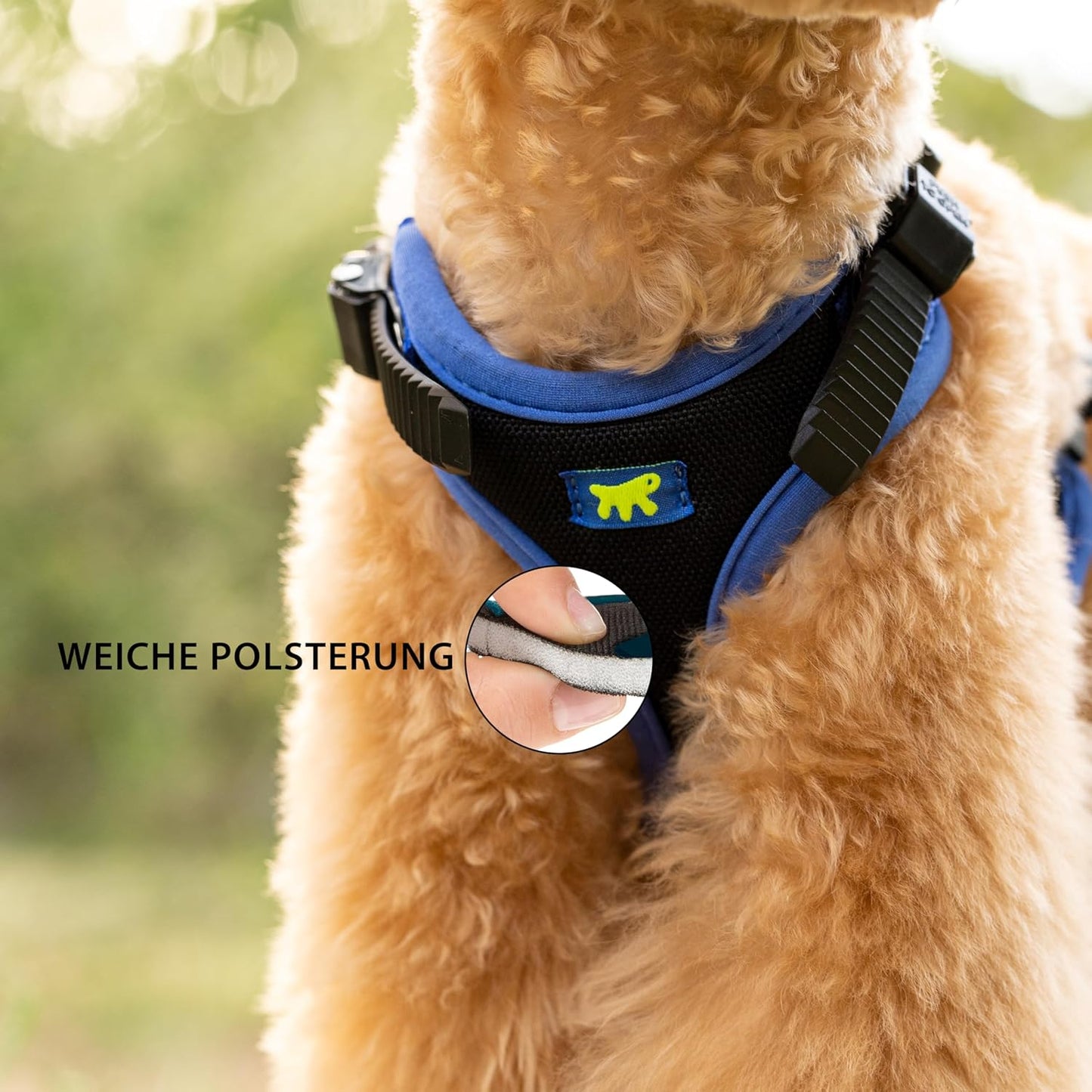 Verstellbares Ergocomfort Hundegeschirr, Halsumfang: 37-47 cm/ Brustumfang: 55-65 cm, blau