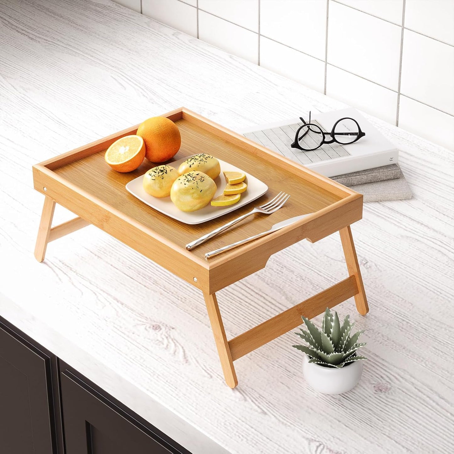 Betttablett, Set zwei Natur