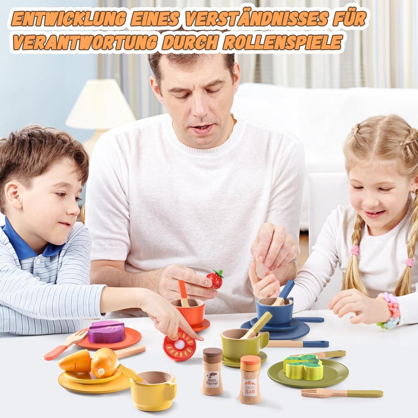 Holz-Küchenzubehör-Set für Kinderküche, 1_helle Farbe