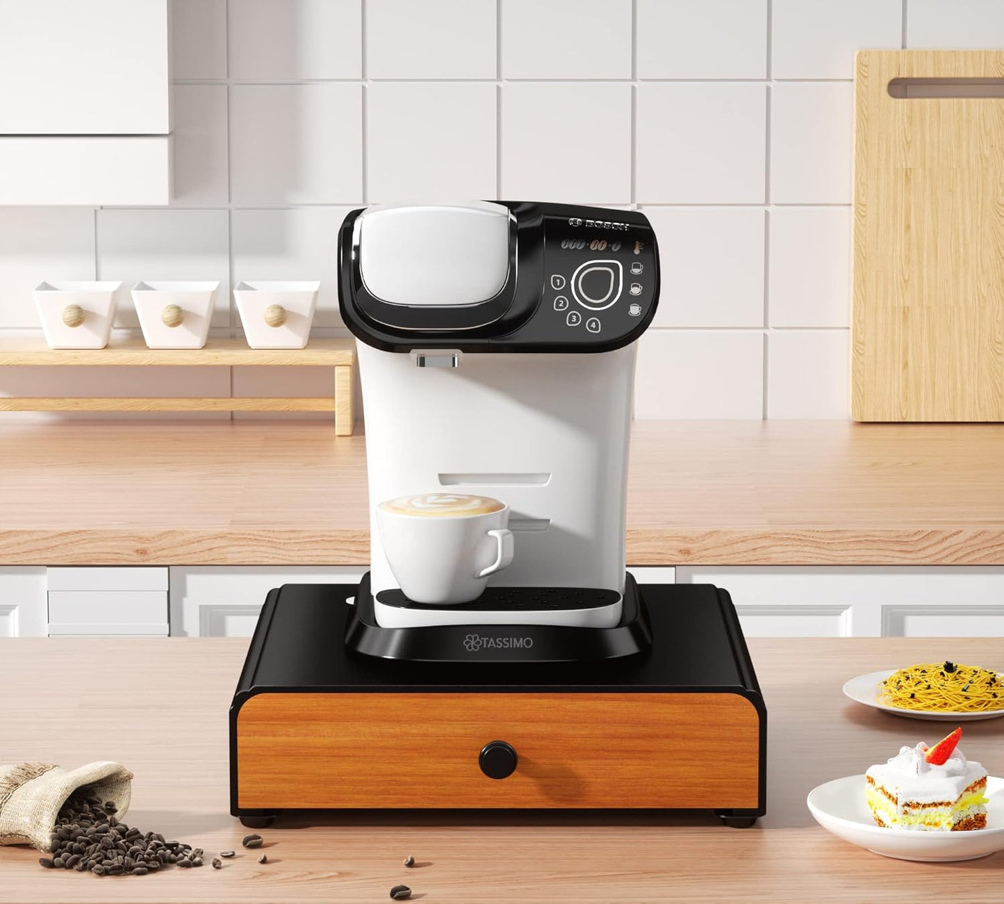 Kapselhalter für Tassimo, Schwarz + Braun
