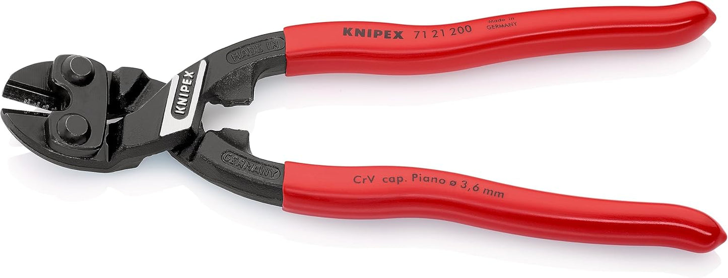 CoBolt Kompakt-Bolzenschneider, 20° gewinkelter Kopf Griffe mit Kunststoff Überzogen, Rot 200 mm / SB-Verpackung