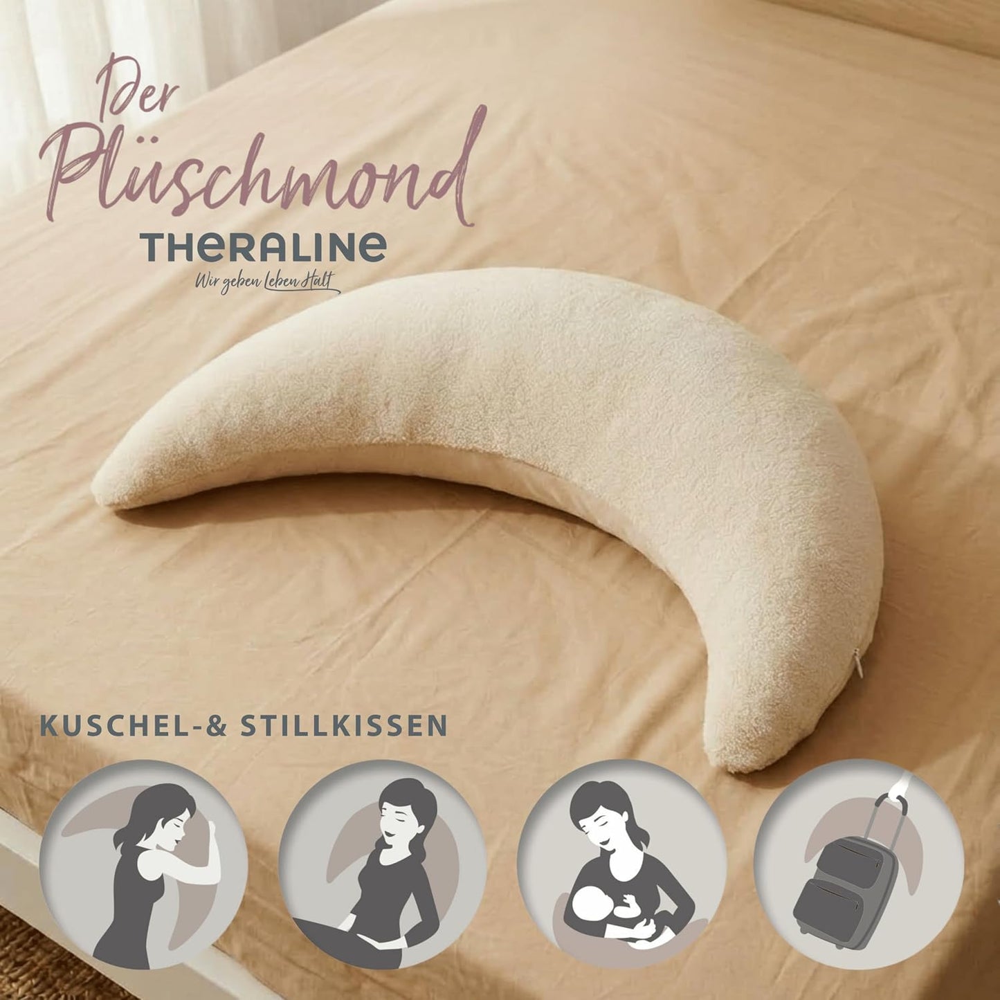 Plüschmond Stillkissen, Creme