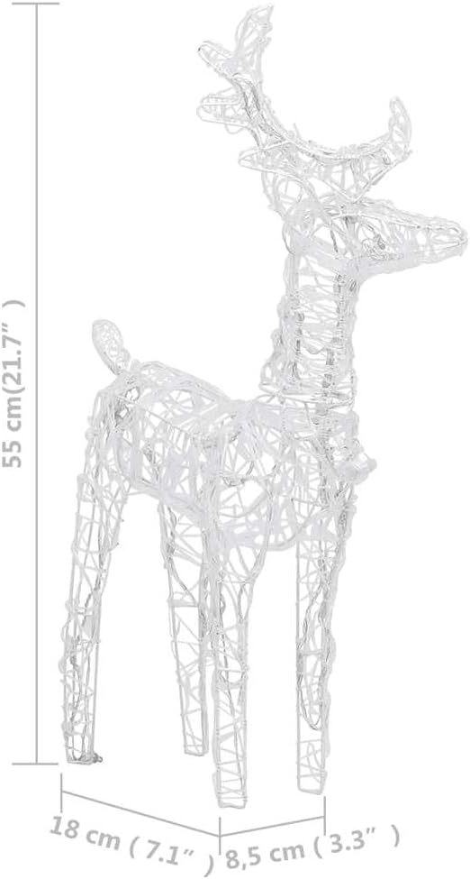 Weihnachtsbeleuchtung Rentierschlitten, 18 x 8.5 x 55 cm (2 pcs) Kaltweiss