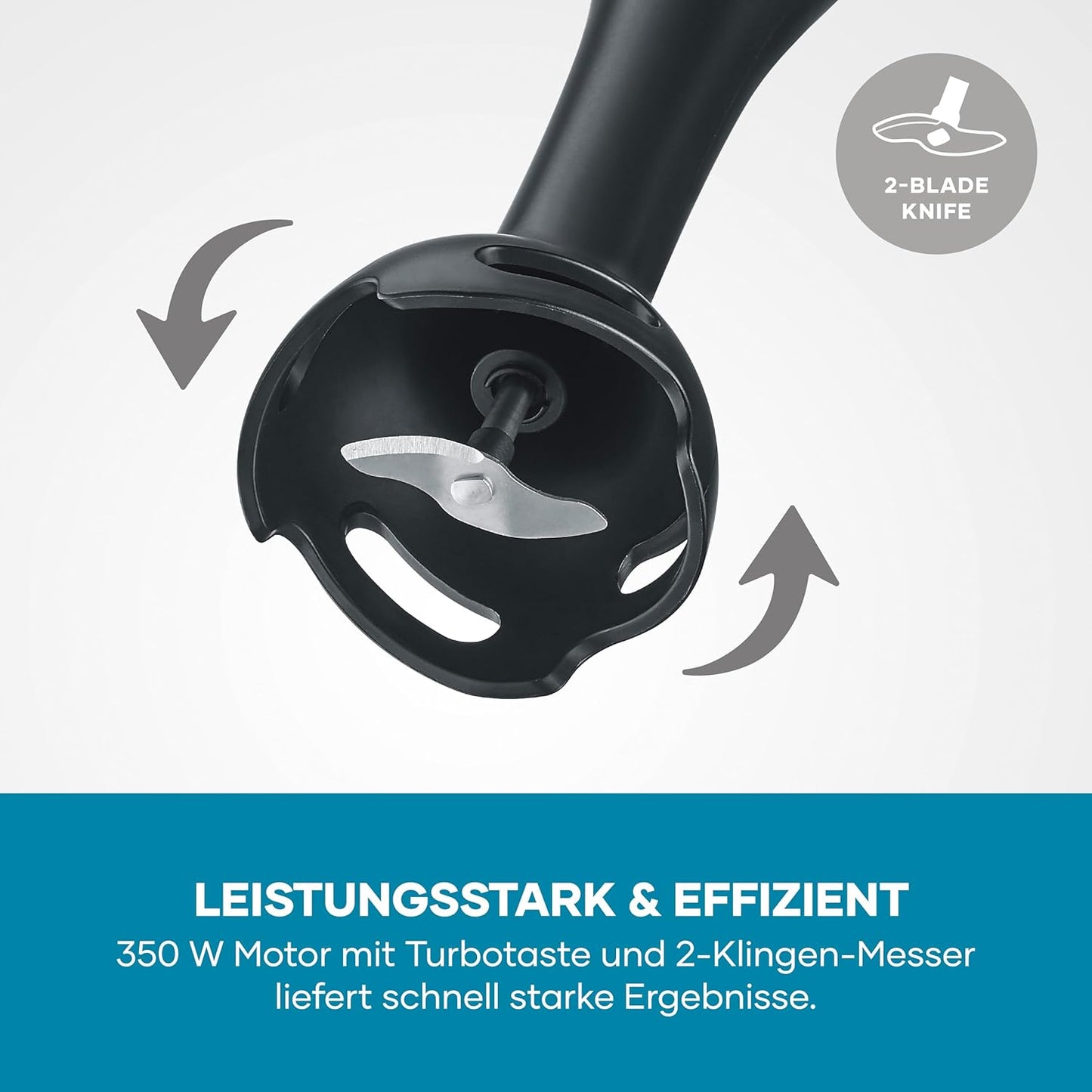 SM 3761 Stabmixer mit Mixbecher und Turbotaste, Mixer + Becher Schwarz