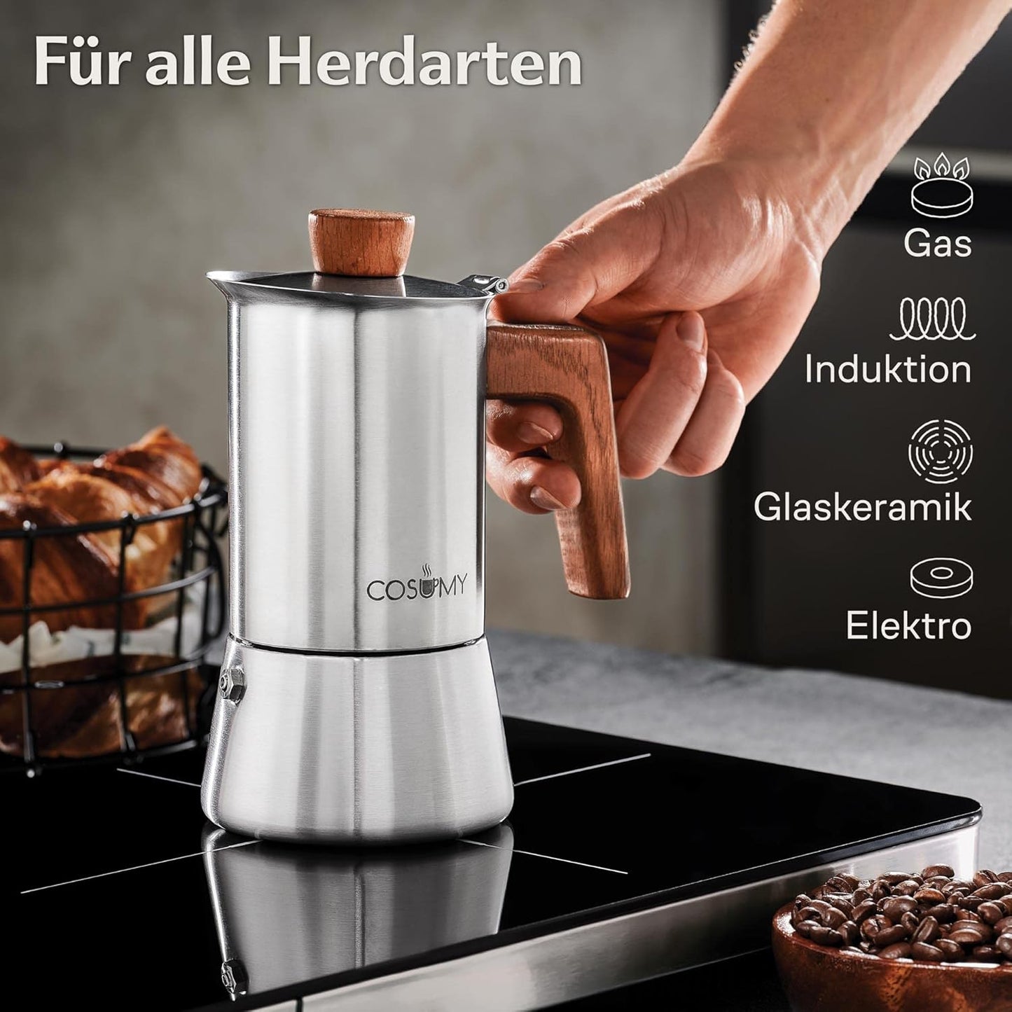 Espressokocher für 4 Tassen, 4 Tassen (200ml)
