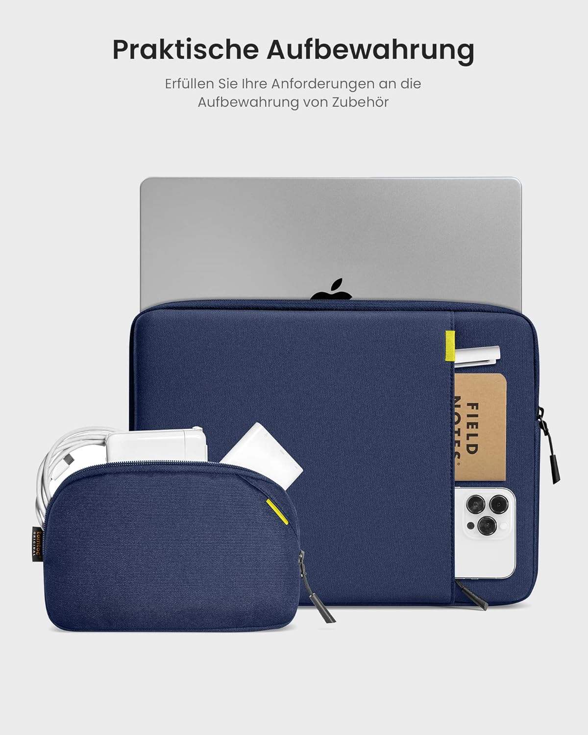360° Laptop-Hülle für 16", 16 Zoll für MacBook Pro 16 Navy Blau