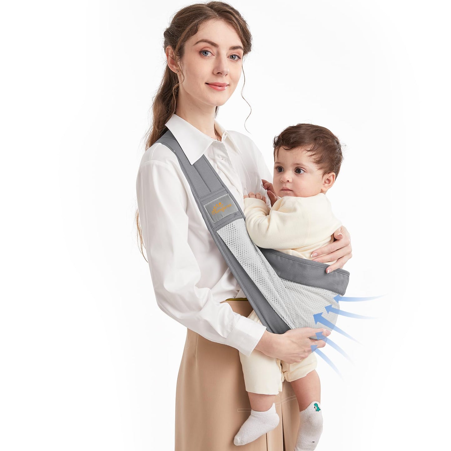 Multifunktionales Babytragetuch, Grau 1