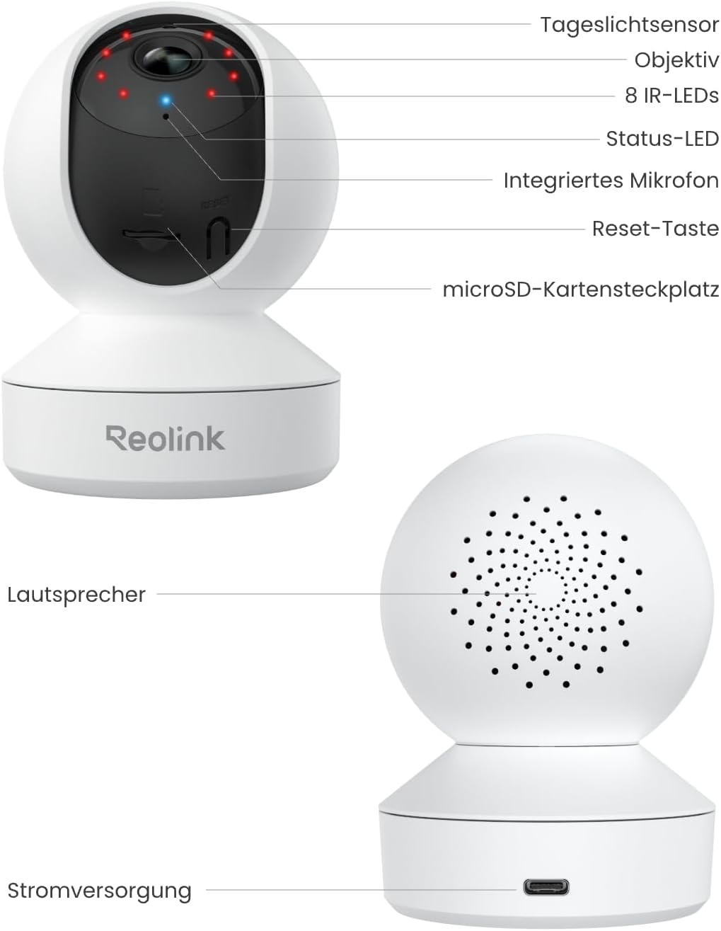 2K 4MP WLAN Überwachungskamera mit Personen-/Tier-/Weinen-Erkennung und Auto-Tracking, 4MP