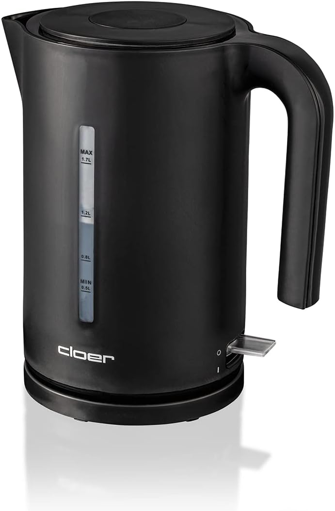 4110 Wasserkocher mit Kalkfilter, Schwarz 1,7 Liter Single