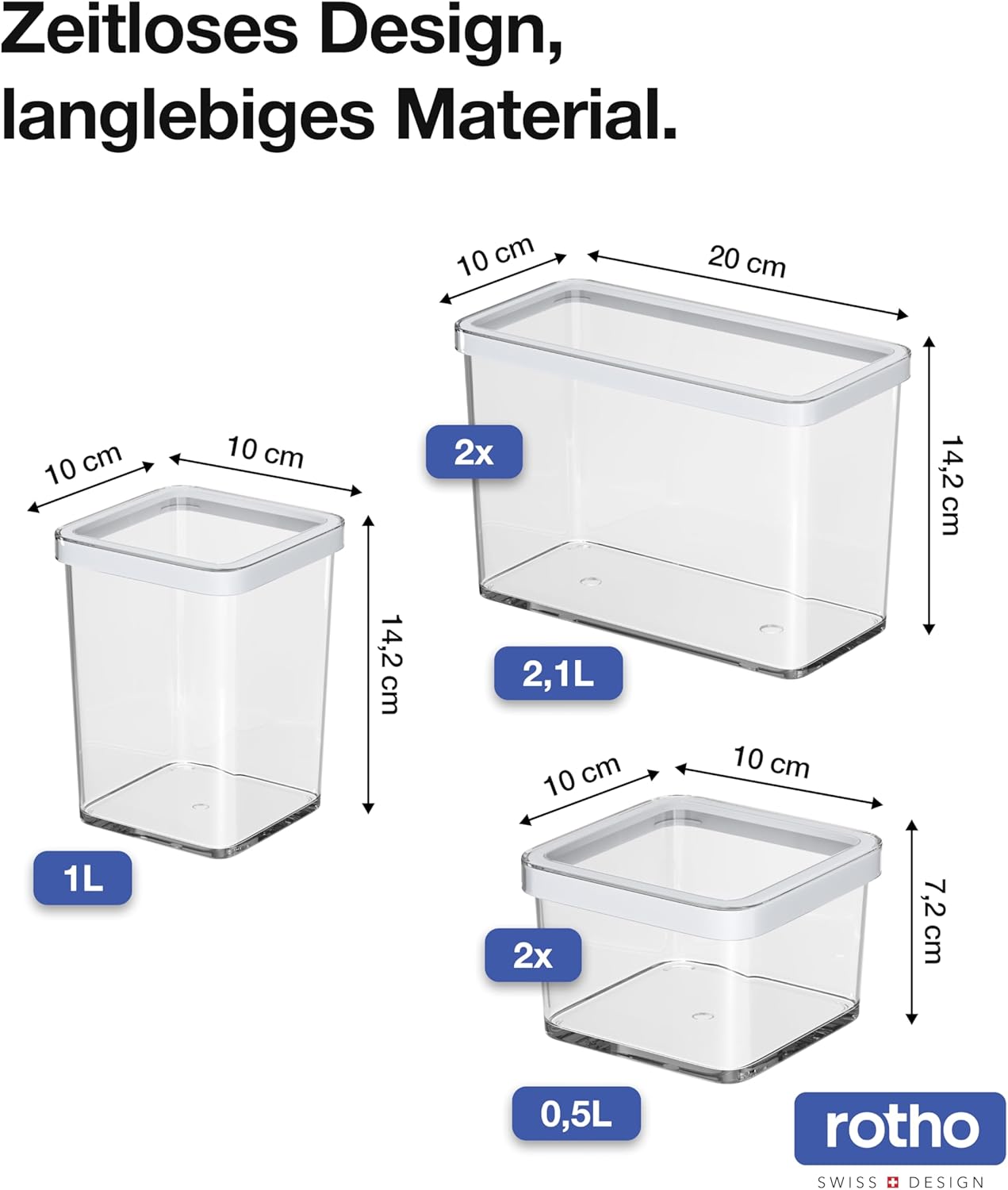 Loft Vorratsdosen-Set, Transparent/Rot Starter-Set 5-teilig