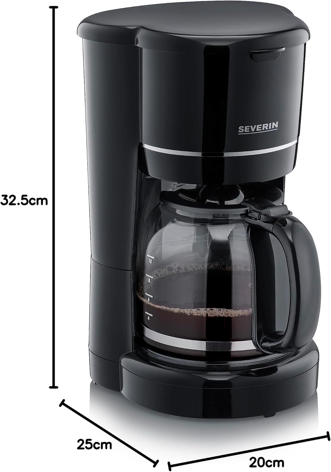 Filterkaffeemaschine mit Glaskanne & Permanentfilter, Schwarz, 900 W - 10 Tassen