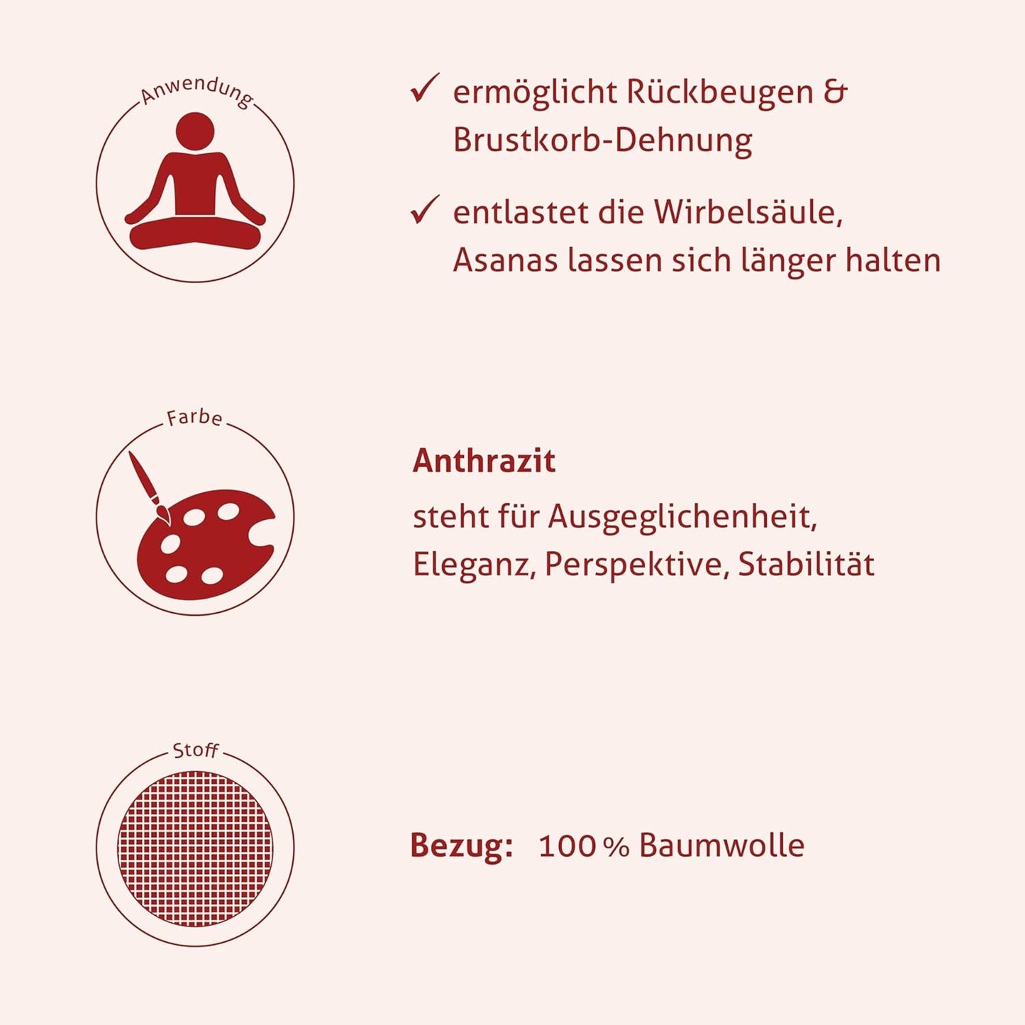 Yoga Bolster, Anthrazit