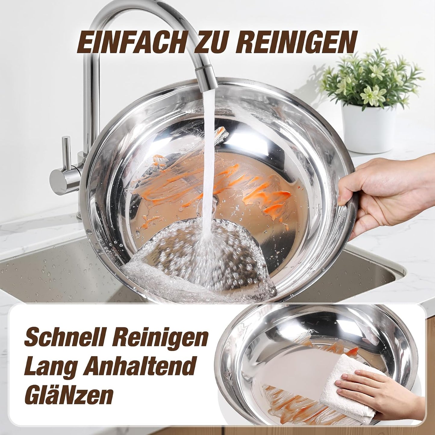 2er-Set Speisenwärmer für Catering, Rose Gold 5L 2