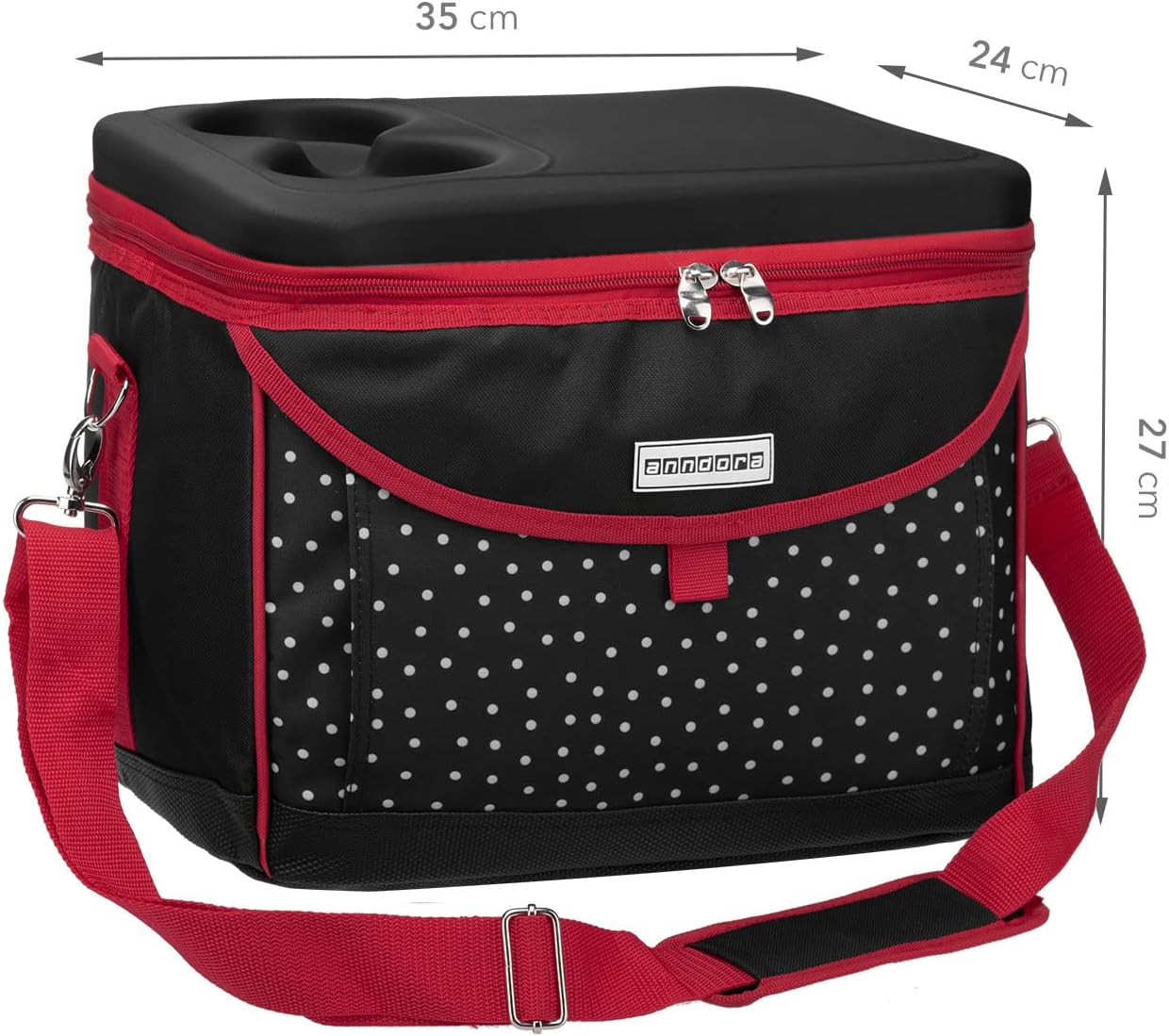Kühltasche, Schwarz Weiss Gepunktet