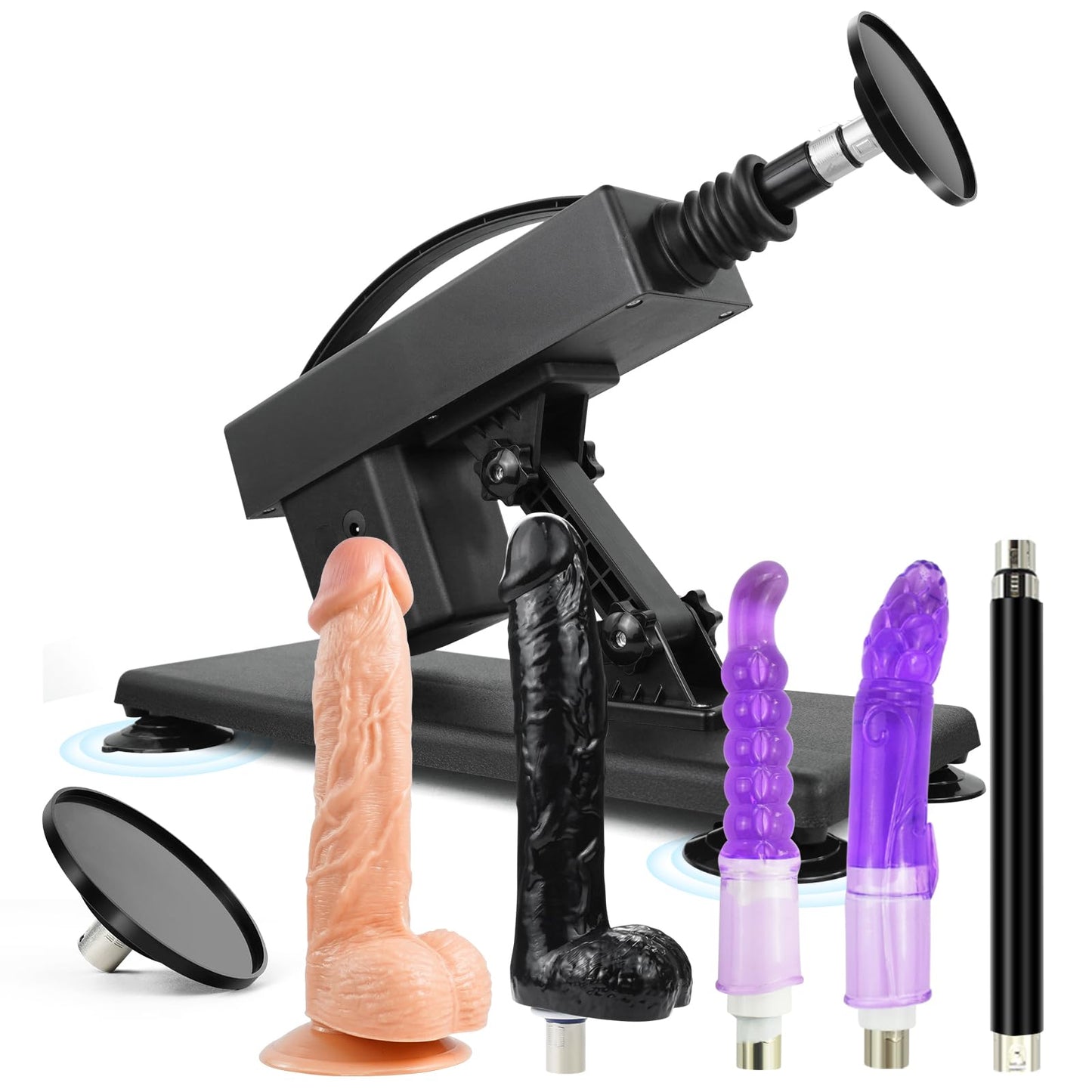 Sexmaschine mit Dildo-Set, Dunkelgrau