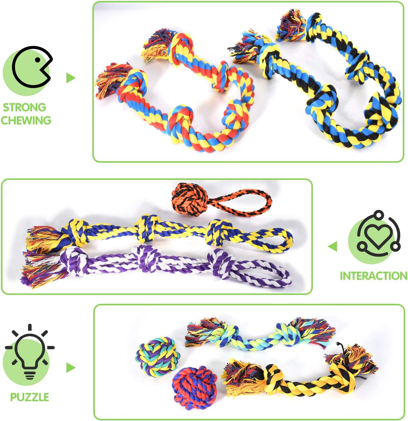 9-teiliges Zerr- und Kauspielzeug-Set für grosse Hunde, For Large Dogs 9 Stück, mehrfarbig