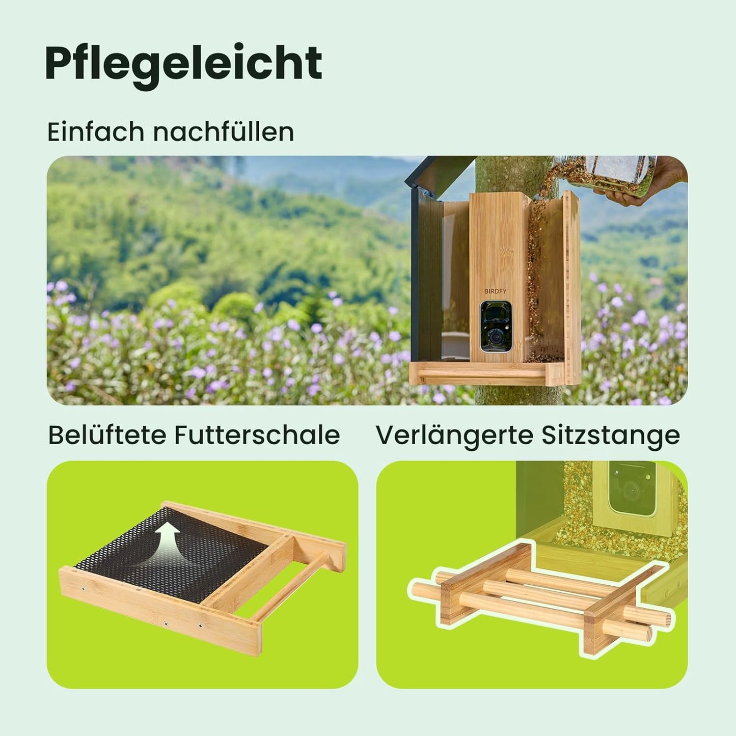 Vogelfutterhaus mit Kamera und Nachtsichtfunktion, AI by Subscription
