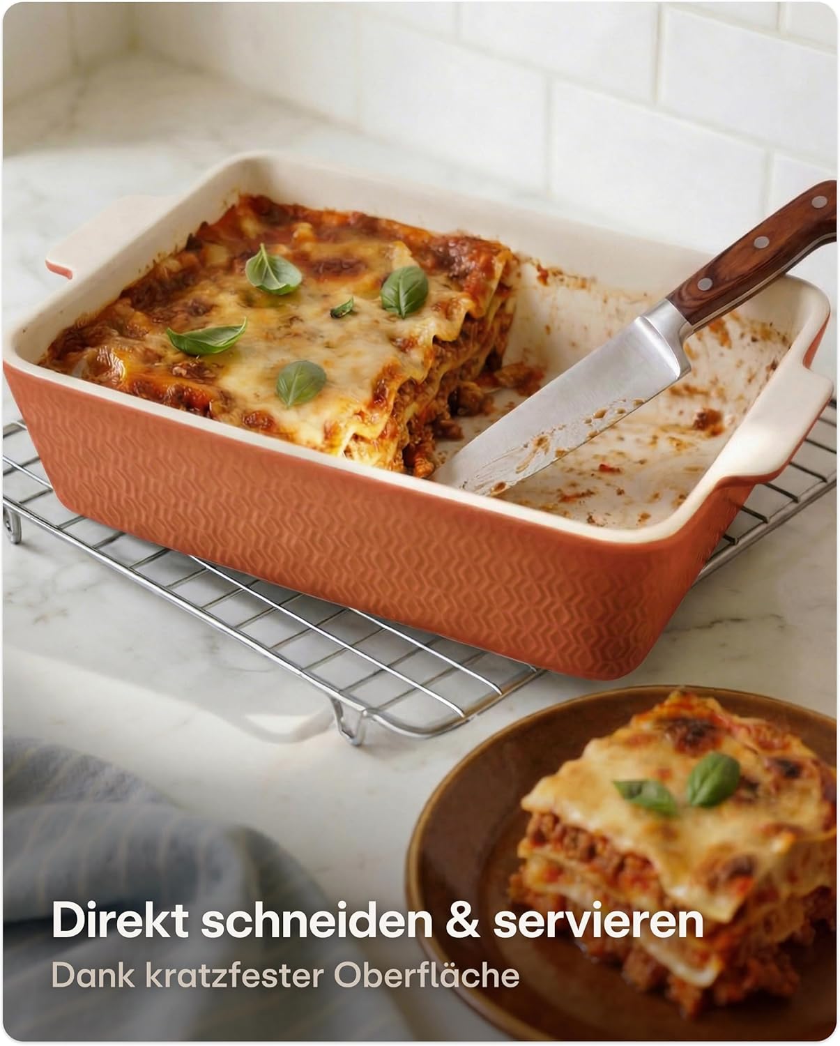 Auflaufform mit extra hohem Rand, Rot