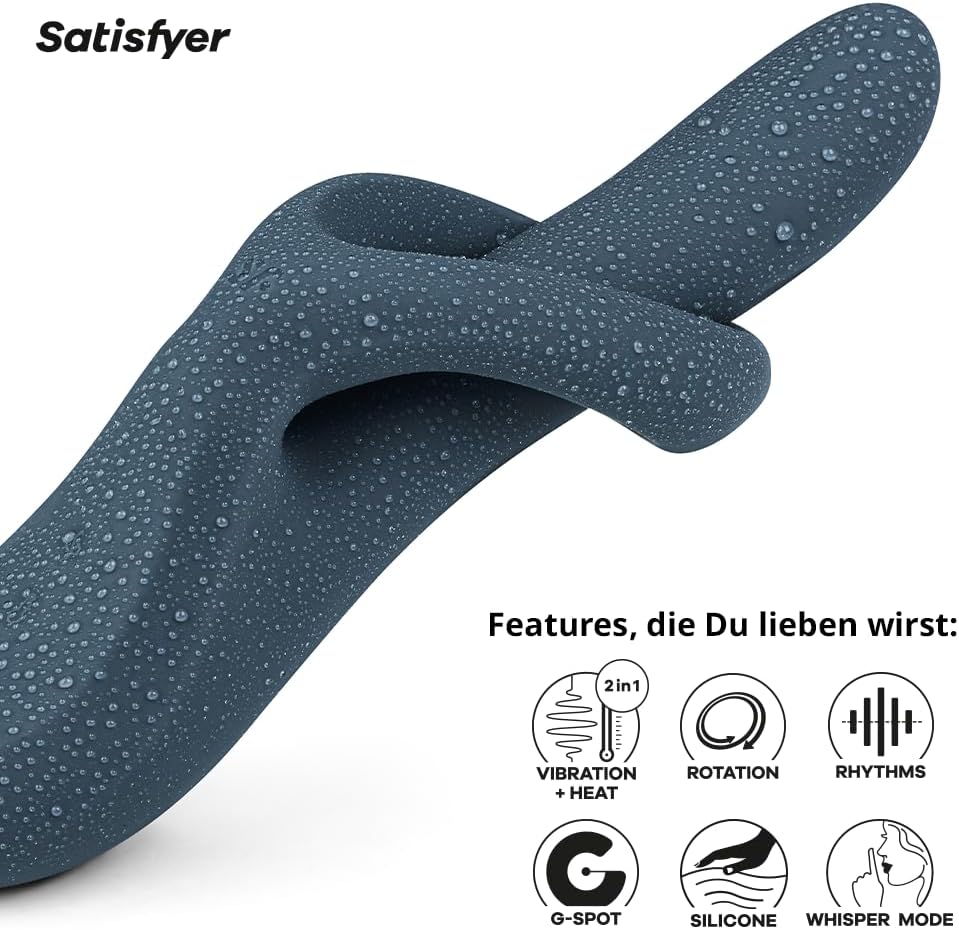Heat Flex 4 Rabbit-Vibrator mit Wärmefunktion, Vibration & Rotation, Grau