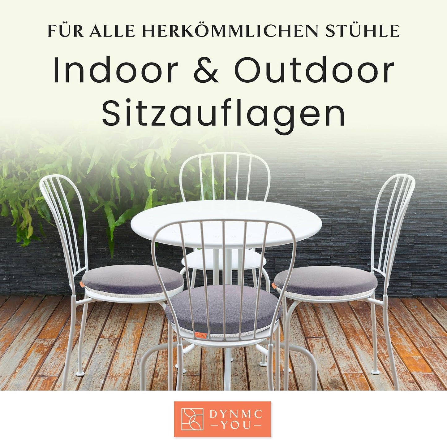 Memory-Foam Stuhlkissen (2er Set) für Esszimmer & Büro, Grau Rund 2 Pack