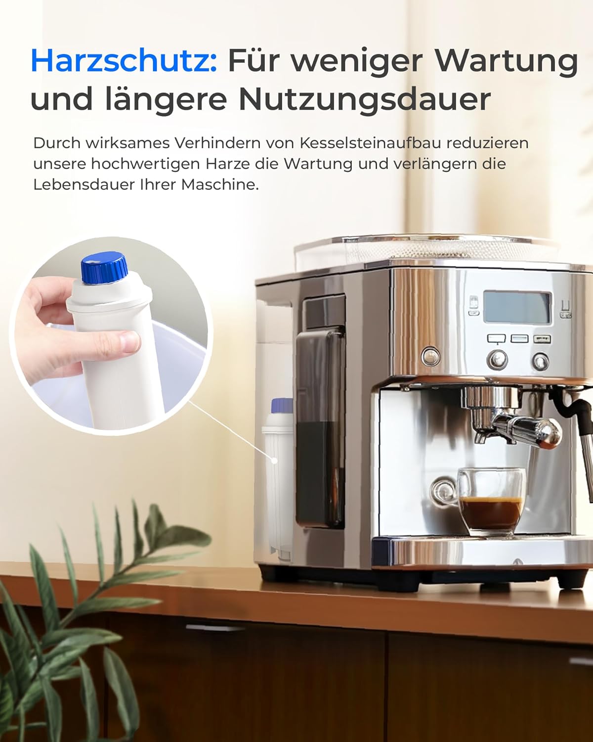 6er-Set Kaffeefilter für De'Longhi, Low-TDS 6 Stück (1er Pack)