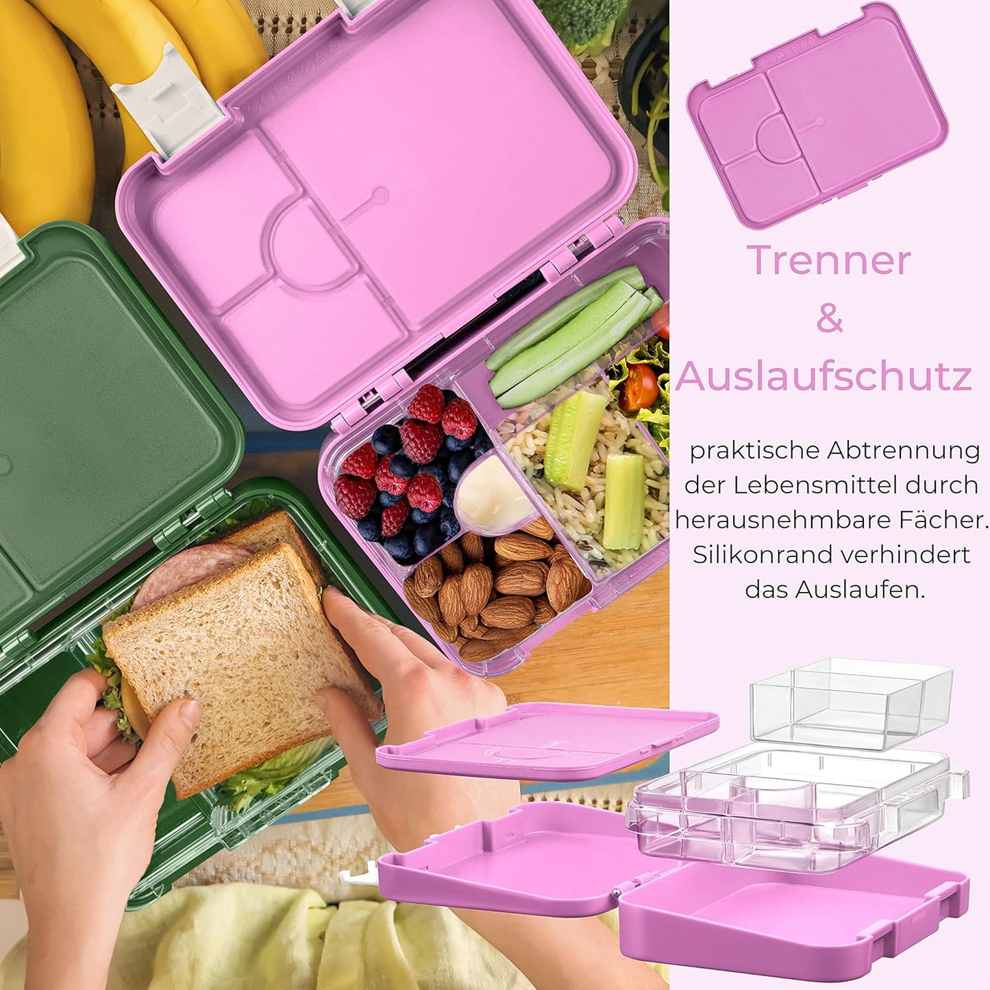 Bento Box Len, Rosa - Regenbogen